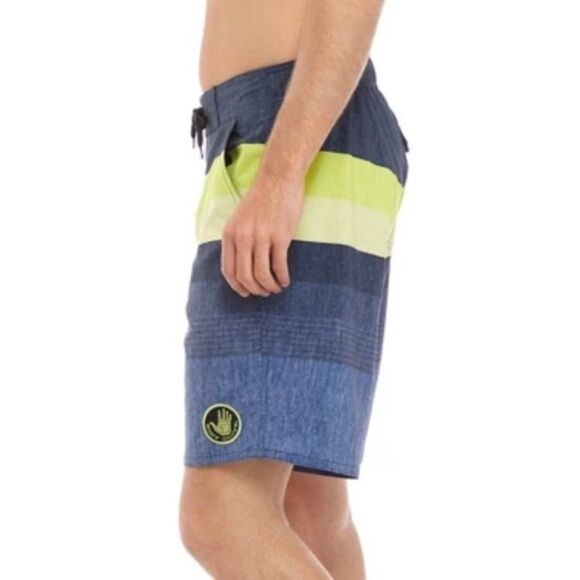 Body Glove Board Shorts size L (Waist 34) Deep Sea Stripes Y2K Surf Vacation - Picture 6 of 9